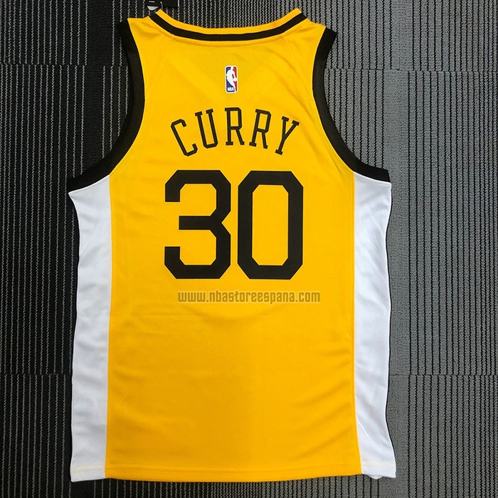 Camiseta Golden State Warriors Stephen Curry NO 30 Earned Amarillo